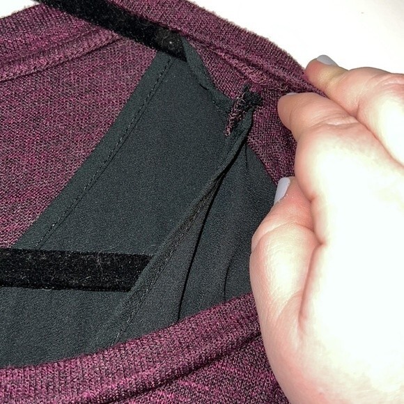 Deep Purple Ava and Viv Sweater with Black Chiffon Tank | Size 2X - Picture 3 of 4